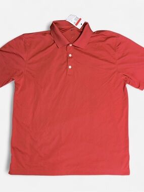 Nike Men’s Red Golf Polo Shirt Large Dri-FIT Performance Solid NWT